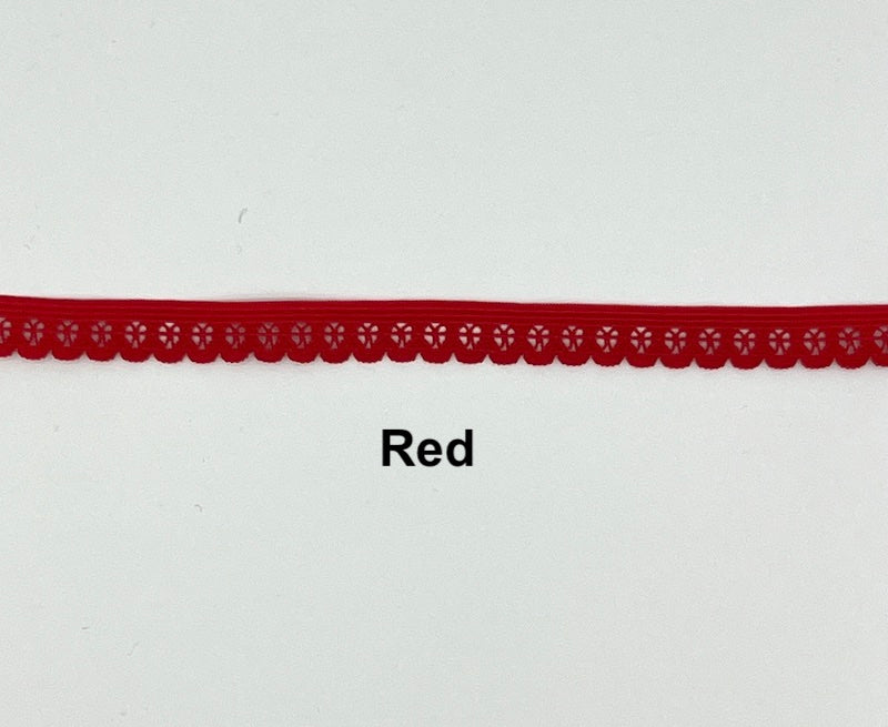 Picot Elastic - 1/2" (13mm) - Pinwheel - Various Colors
