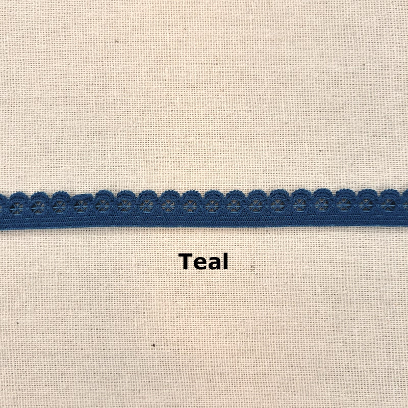 Picot Elastic - 1/2" (13mm) - Pinwheel - Various Colors